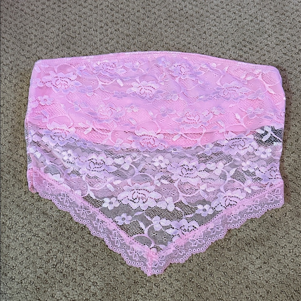 Pink Lacy Women's Tube Top